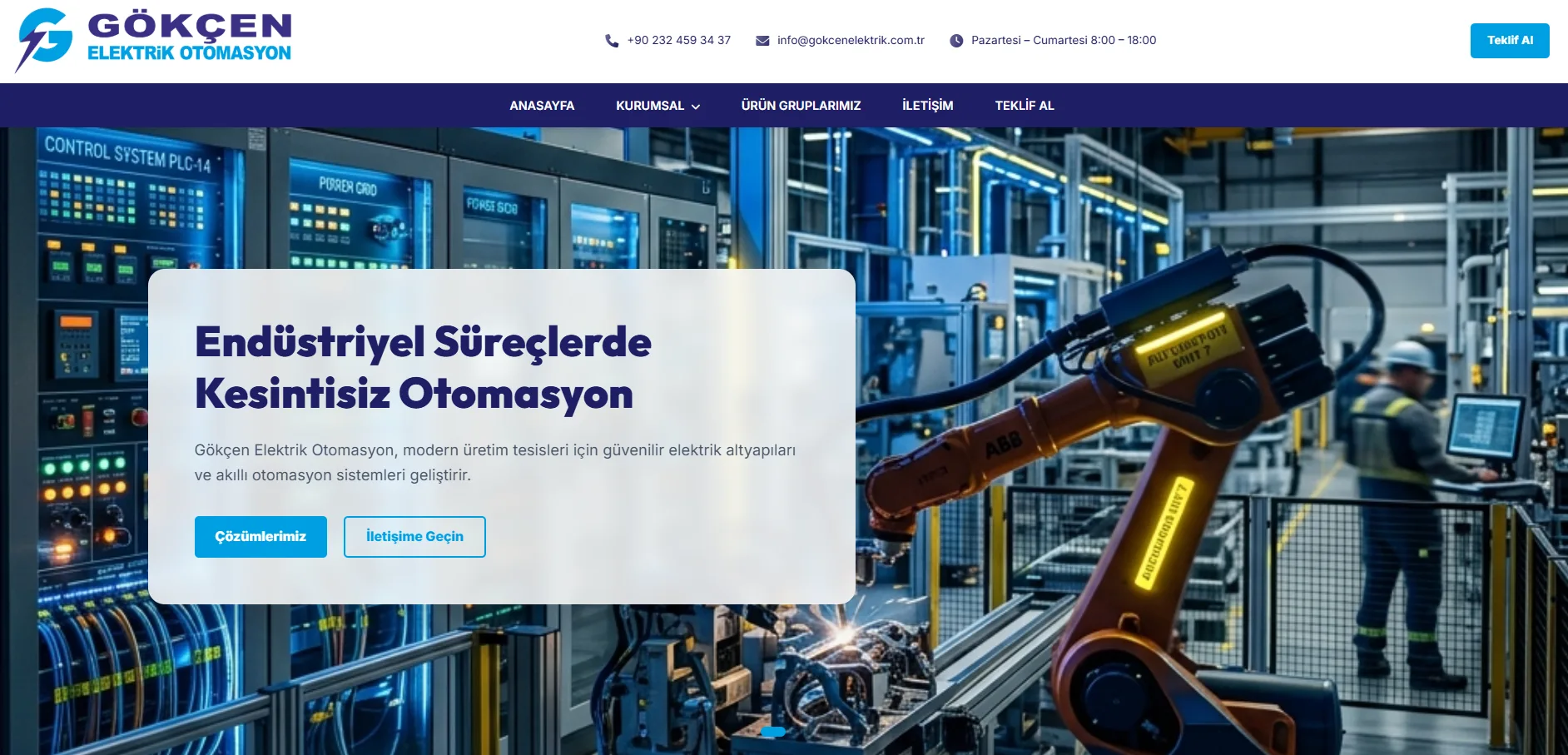 Gökçen Elektrik Otomasyon Web Sitesi