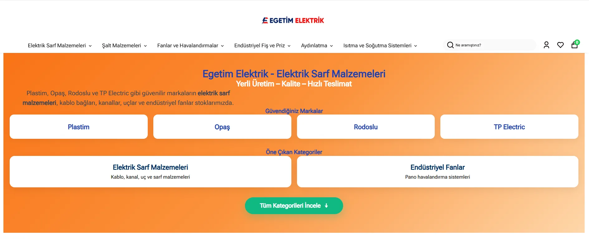 Egetim Elektrik Online Satış E-Ticaret
